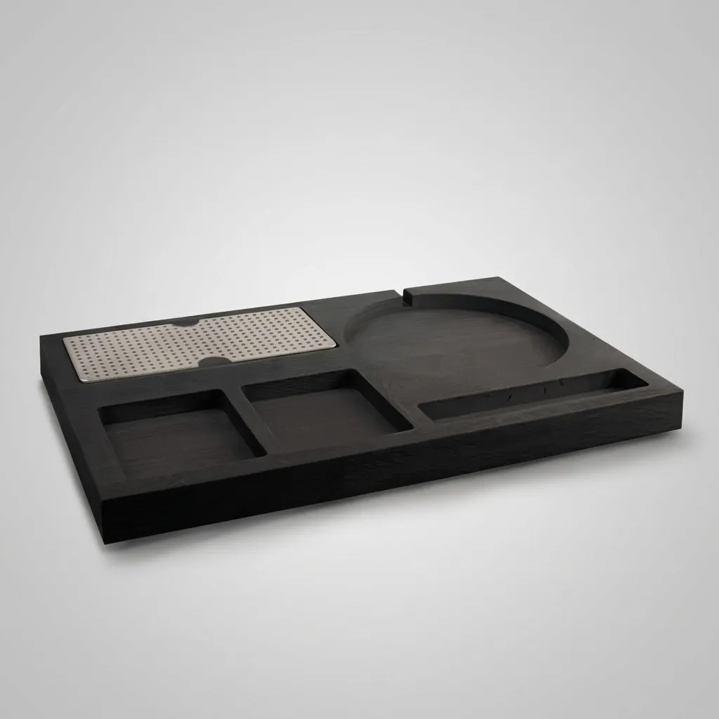 Beech Wood 3-in-1 Tray Set with Stainless Steel 0.8L Kettle [1118] — KTS-1118 (image 6)