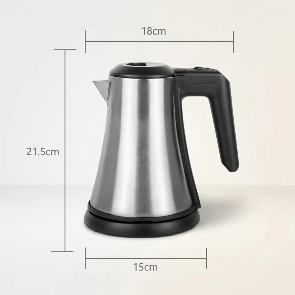 Beech Wood 3-in-1 Tray Set with Stainless Steel 0.8L Kettle [1119] — KTS-1119 (image 2)