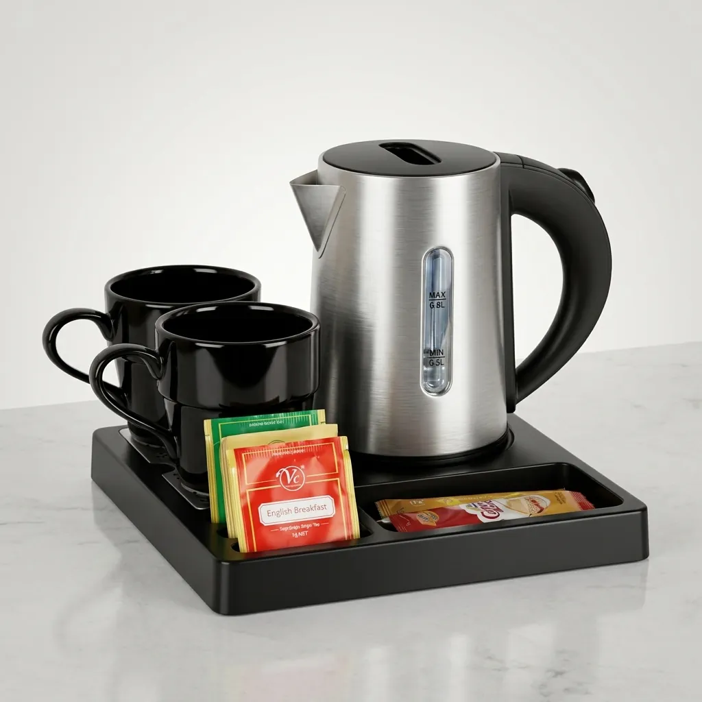 ABS Tray Set with Stainless Steel Double Body 0.6L Kettle [1122] — KTS-1122 (image 3)