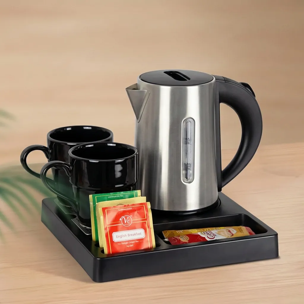 ABS Tray Set with Stainless Steel Double Body 0.6L Kettle [1122] — KTS-1122 (image 4)