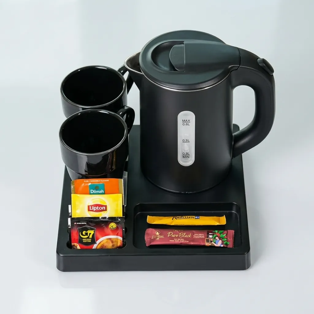 ABS Tray Set with Stainless Steel Anti-Scald 0.8L Kettle [1124] — KTS-1124 (image 6)