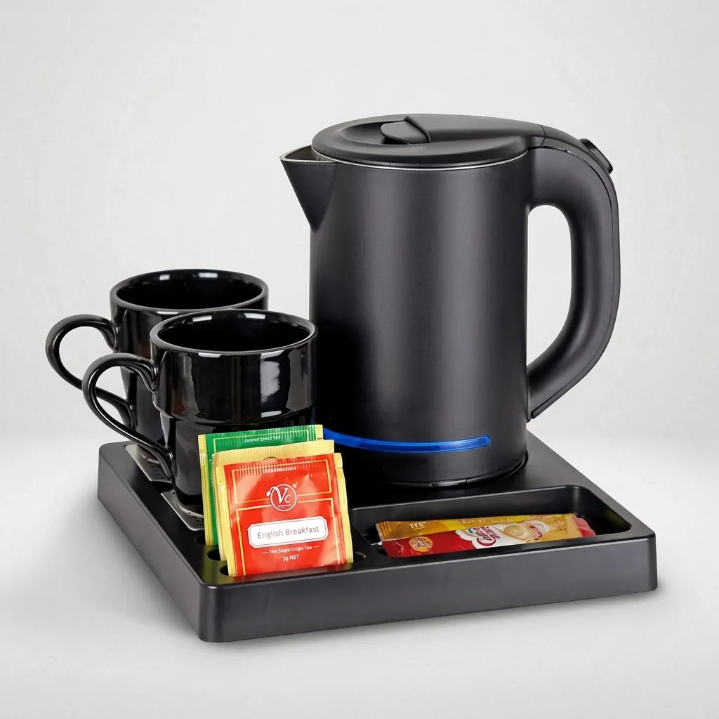 ABS Tray Set with Stainless Steel Anti-Scald 0.8L Kettle [1125] — KTS-1125 (image 3)