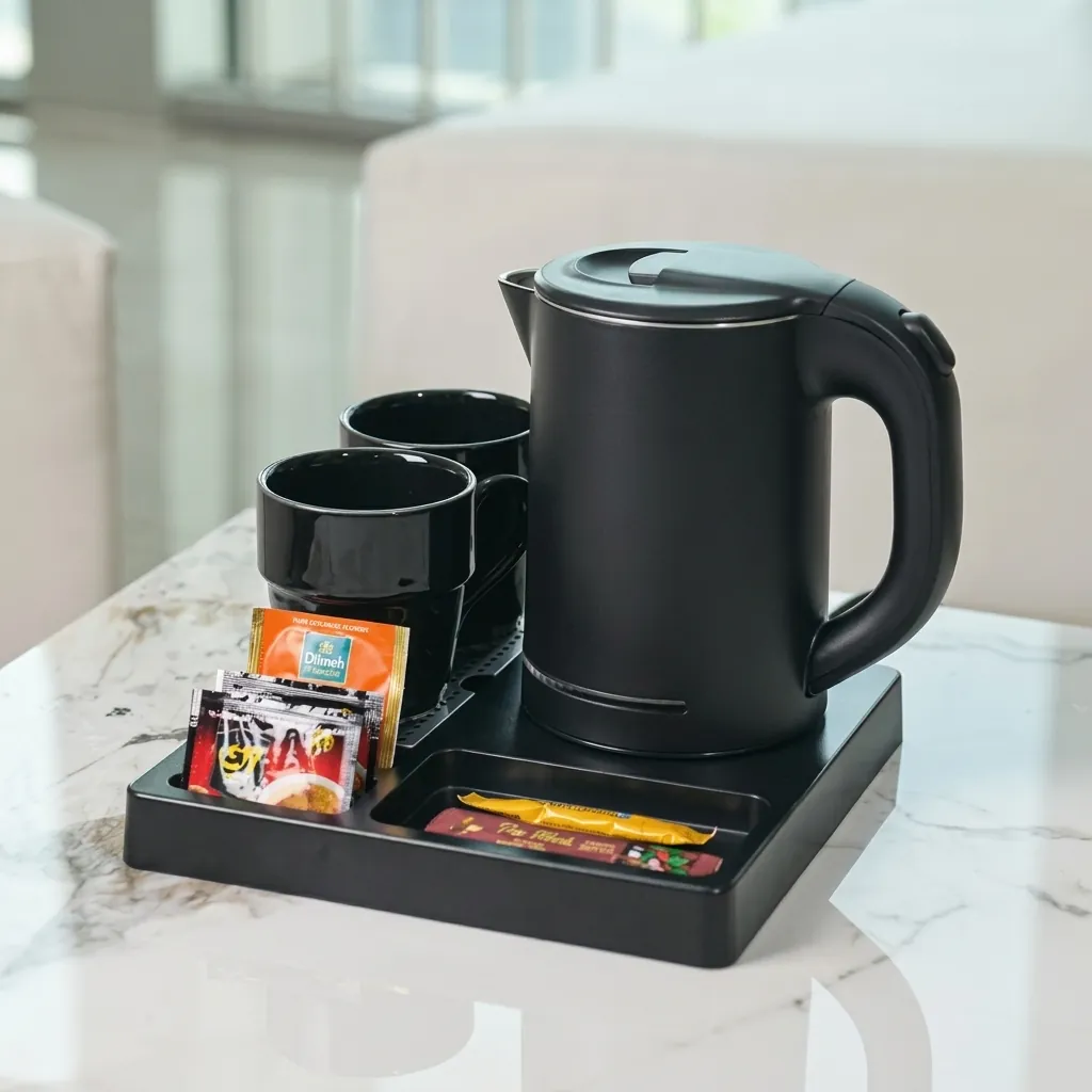 ABS Tray Set with Stainless Steel Anti-Scald 0.8L Kettle [1125] — KTS-1125 (image 6)