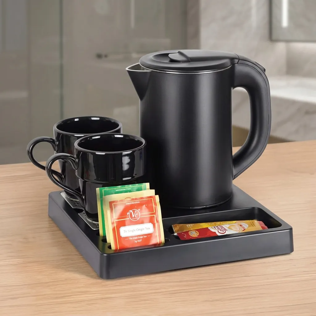 ABS Tray Set with Stainless Steel Anti-Scald 0.8L Kettle [1126] — KTS-1126 (image 6)