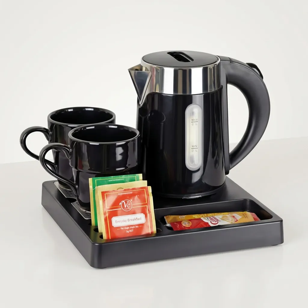 ABS Tray Set with Stainless Steel Double Body 0.6L Kettle [1127] — KTS-1127 (image 3)
