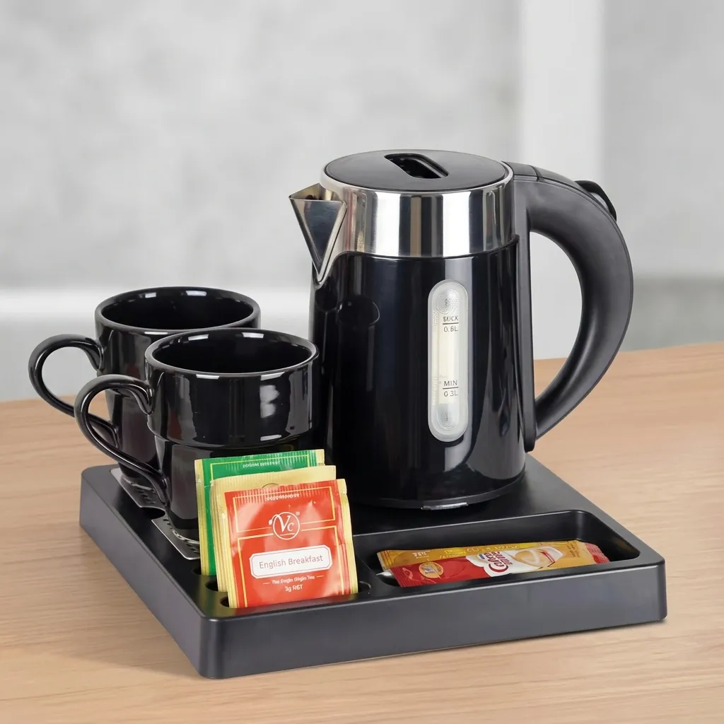 ABS Tray Set with Stainless Steel Double Body 0.6L Kettle [1127] — KTS-1127 (image 4)