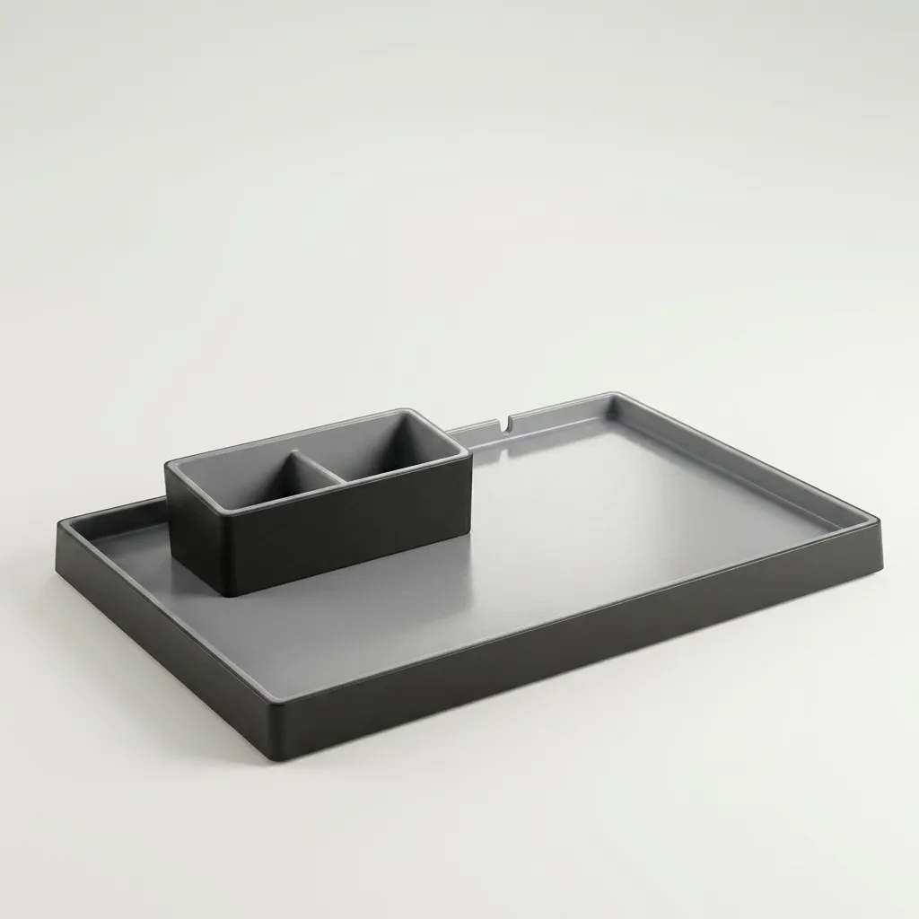 PU Leather Tray Set with Stainless Steel Anti-Scald 0.8L Kettle [1129] — KTS-1129 (image 5)