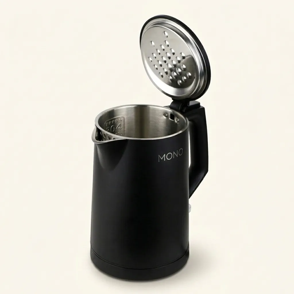 PU Leather Tray Set with Stainless Steel Anti-Scald 1.0L Kettle — KTS-1130 (image 2)