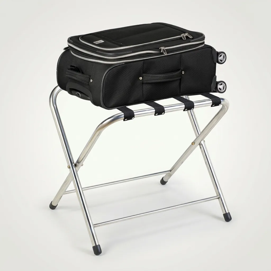 Stainless Steel Backrest Luggage Rack with 4 Straps [1028] — LGR-1028 (image 5)