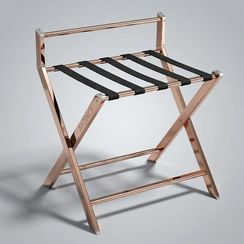 Stainless Steel Backrest Luggage Rack with 5 Straps [1031] — LGR-1031 (image 1)