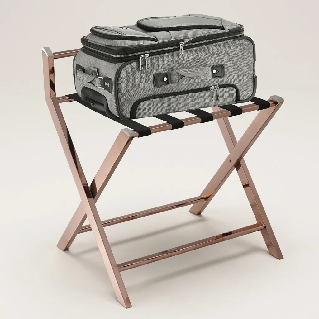Stainless Steel Backrest Luggage Rack with 5 Straps [1031] — LGR-1031 (image 2)