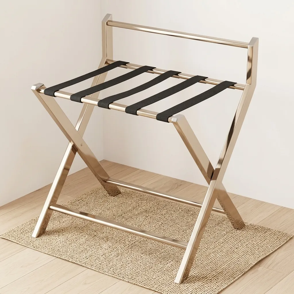 Stainless Steel Backrest Luggage Rack with 5 Straps [1031] — LGR-1031 (image 5)