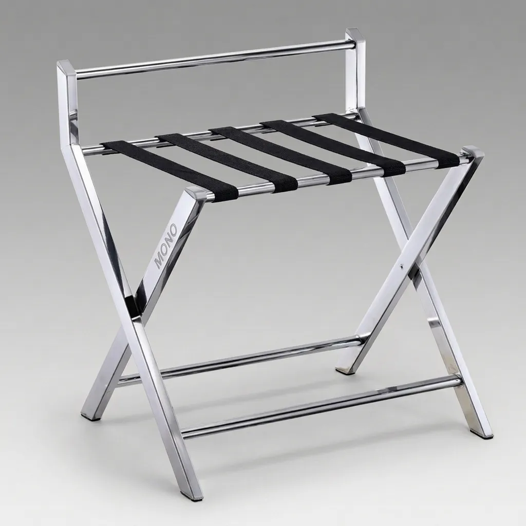 Stainless Steel Backrest Luggage Rack with 5 Straps [1033] — LGR-1033 (image 1)