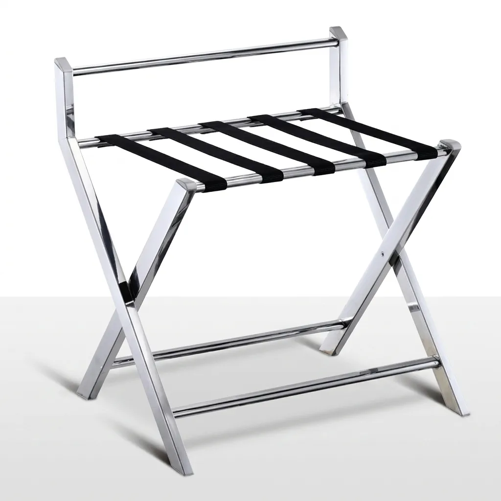 Stainless Steel Backrest Luggage Rack with 5 Straps [1033] — LGR-1033 (image 2)