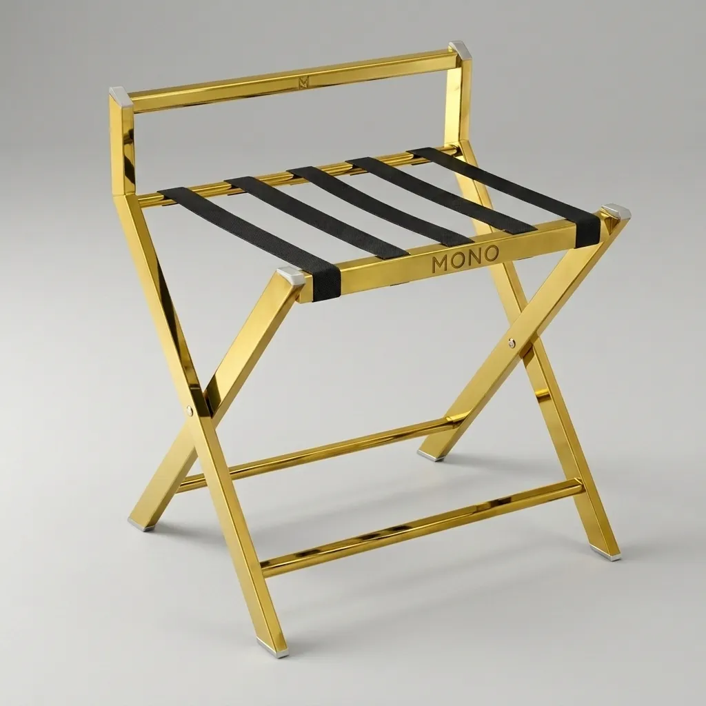 Stainless Steel Backrest Luggage Rack with 5 Straps [1036] — LGR-1036 (image 1)
