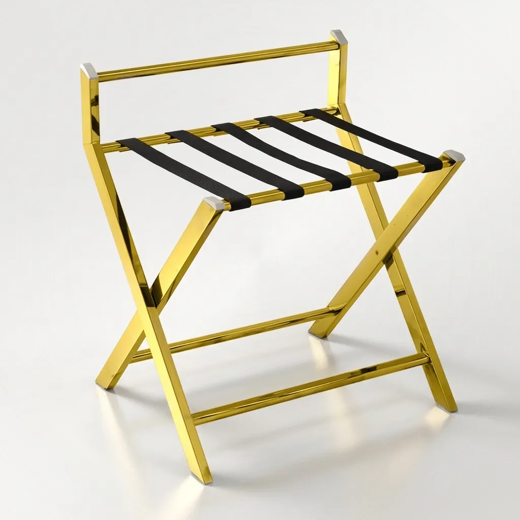 Stainless Steel Backrest Luggage Rack with 5 Straps [1036] — LGR-1036 (image 2)