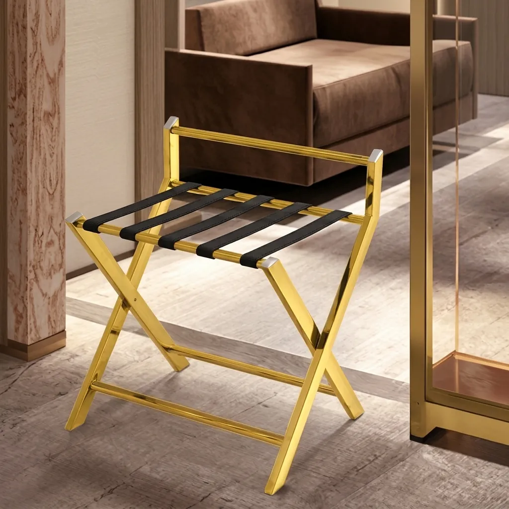 Stainless Steel Backrest Luggage Rack with 5 Straps [1036] — LGR-1036 (image 4)