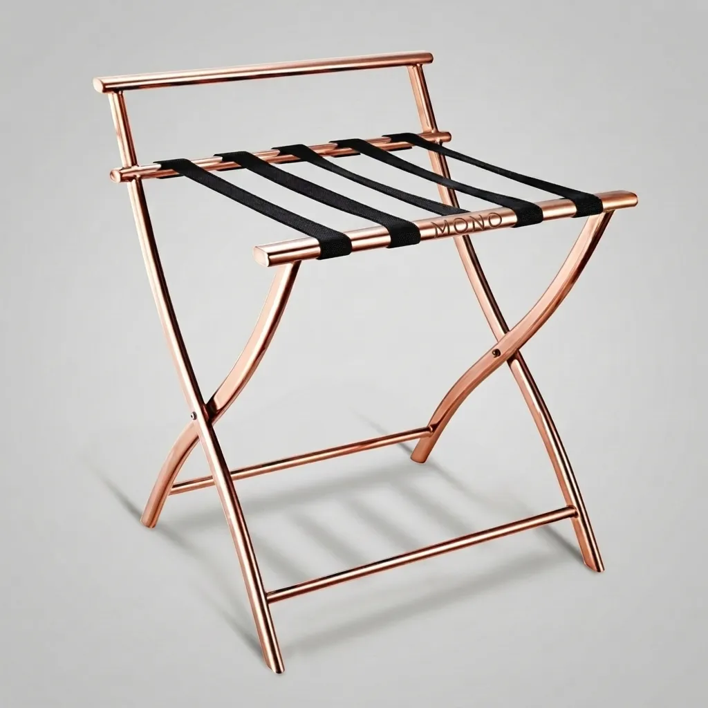 Stainless Steel Backrest Luggage Rack with 5 Straps [1037] — LGR-1037 (image 1)