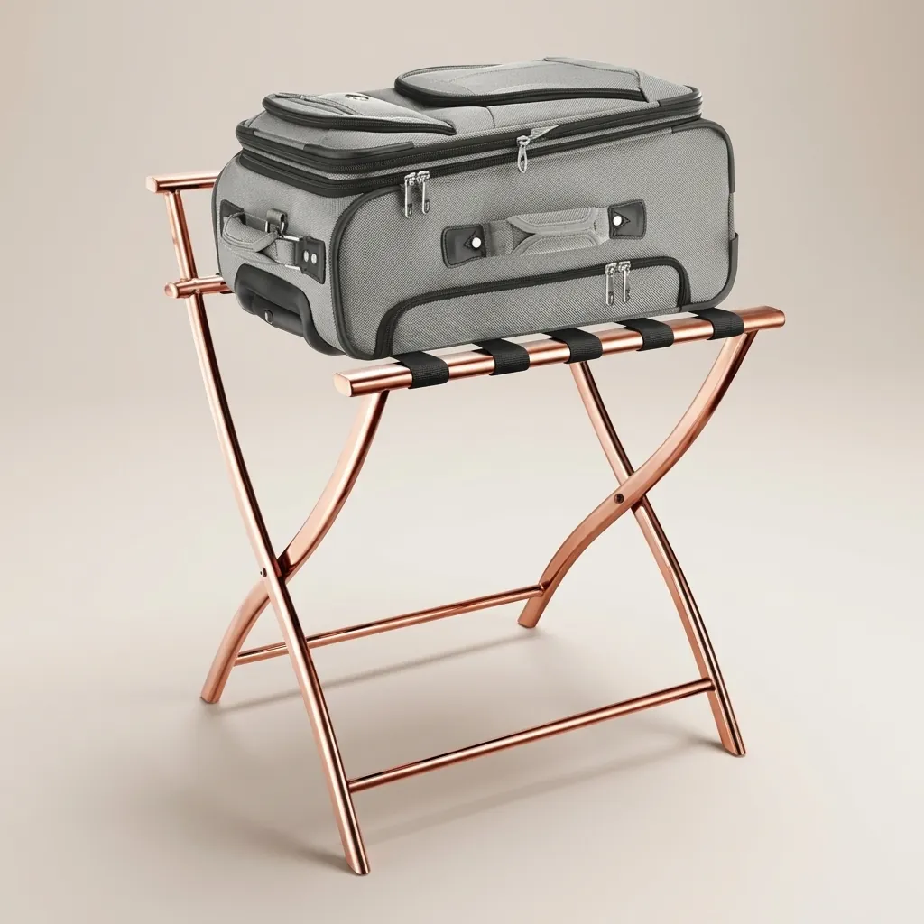 Stainless Steel Backrest Luggage Rack with 5 Straps [1037] — LGR-1037 (image 3)