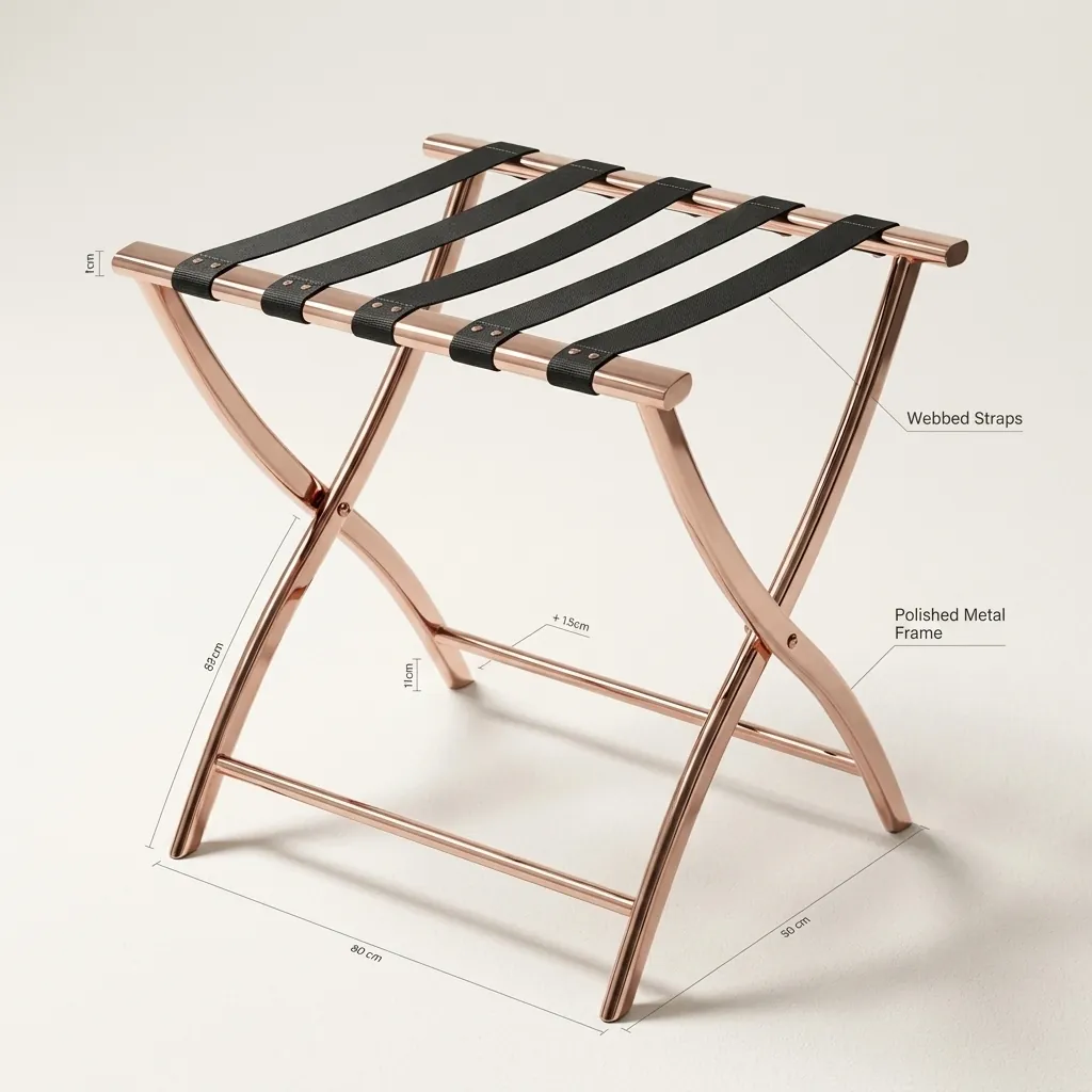 Stainless Steel Luggage Rack with 5 Straps [1038] — LGR-1038 (image 5)