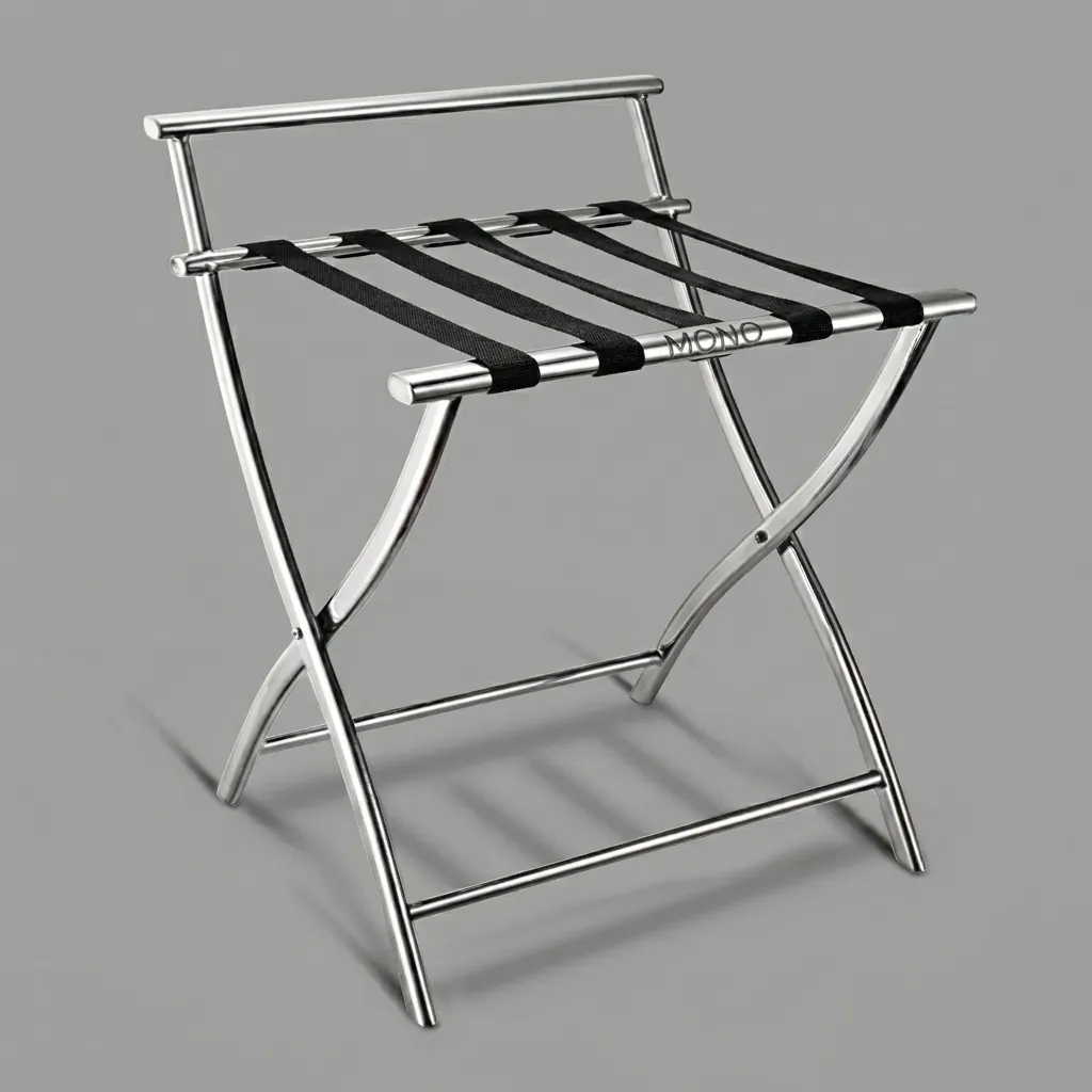 Stainless Steel Backrest Luggage Rack with 5 Straps [1039] — LGR-1039 (image 1)
