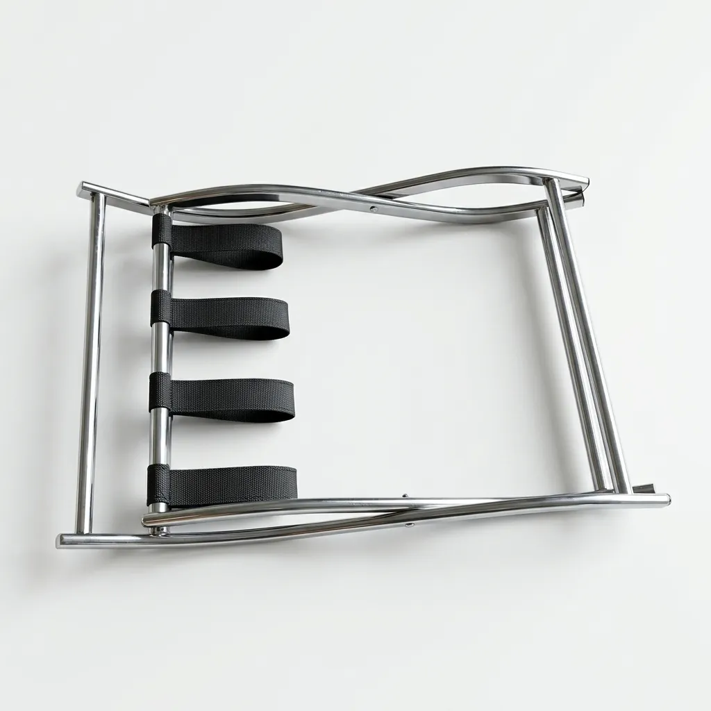 Stainless Steel Backrest Luggage Rack with 4 Straps [1044] — LGR-1044 (image 3)