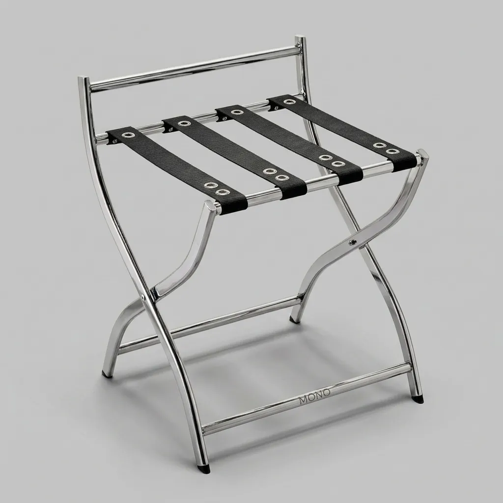 Stainless Steel Backrest Luggage Rack with 4 Straps [1044] — LGR-1044 (image 1)