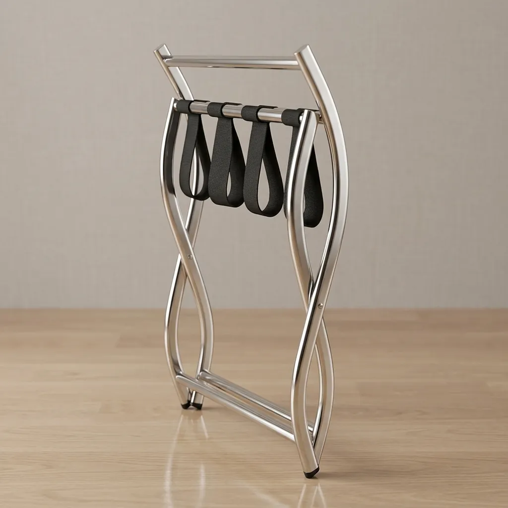 Stainless Steel Backrest Luggage Rack with 4 Straps [1044] — LGR-1044 (image 6)