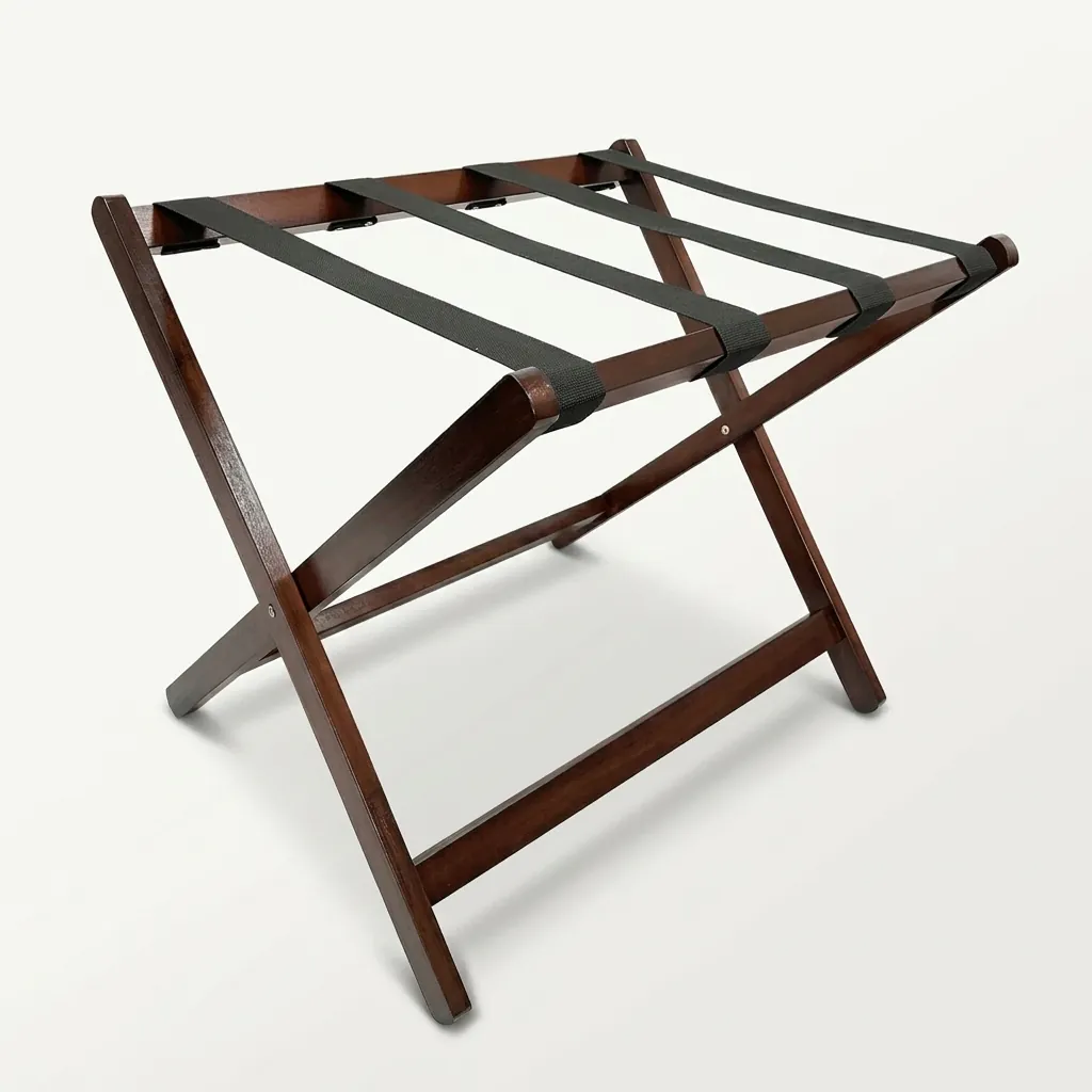 Rubber Wood Luggage Rack with 4 Straps [1045] — LGR-1045 (image 2)