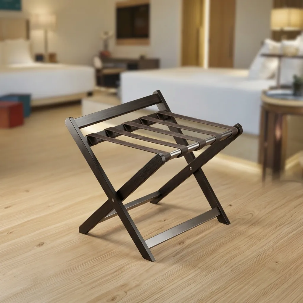 Wooden Luggage Rack With Backrest — LGR-1046 (image 6)