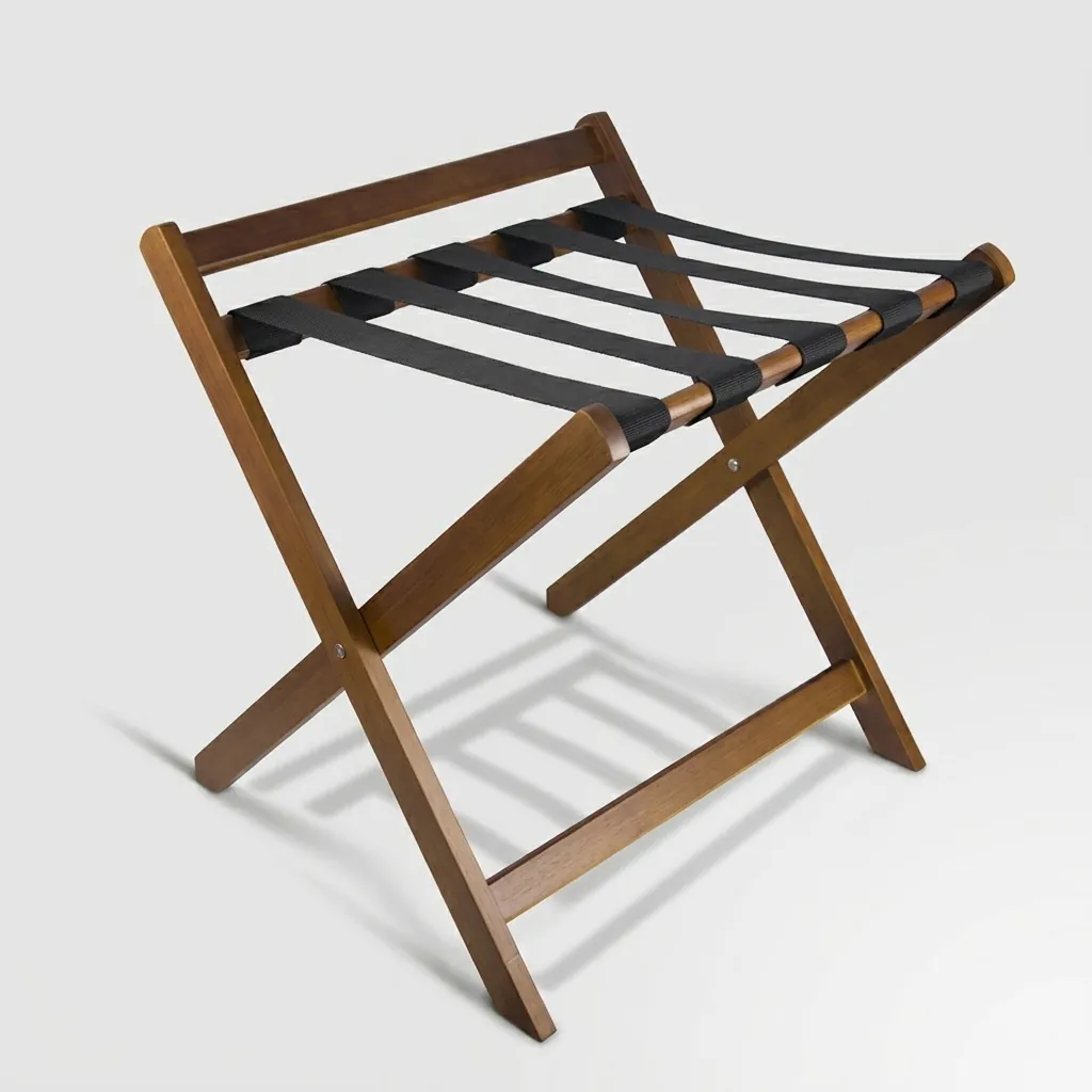 Wooden Luggage Rack With Backrest Mahogany — LGR-1047 (image 2)