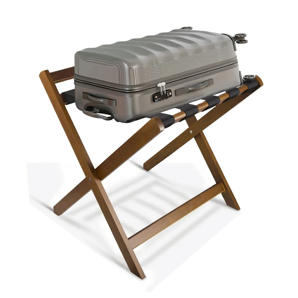Wooden Luggage Rack With Backrest Mahogany — LGR-1047 (image 3)