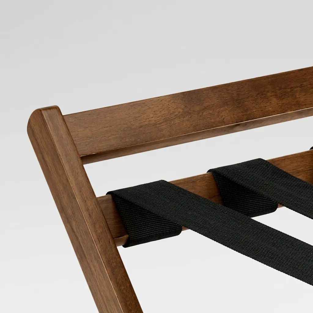 Wooden Luggage Rack With Backrest Mahogany — LGR-1047 (image 5)