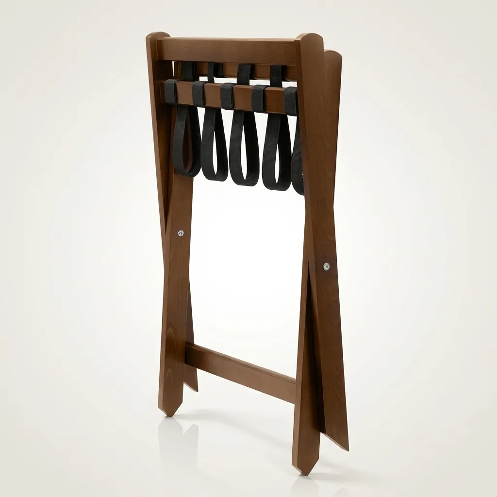 Wooden Luggage Rack With Backrest Mahogany — LGR-1047 (image 6)