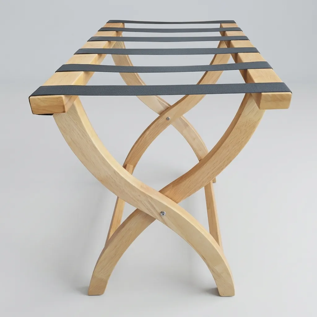 Beech Wood Luggage Rack with 6 Straps — LGR-1050 (image 5)
