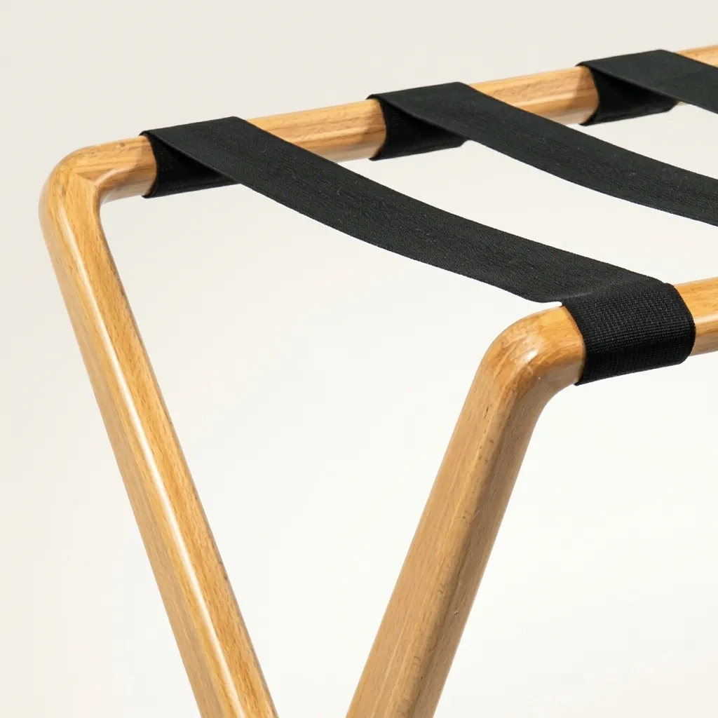 Rubber Wood Luggage Rack with 4 Straps [1054] — LGR-1054 (image 5)