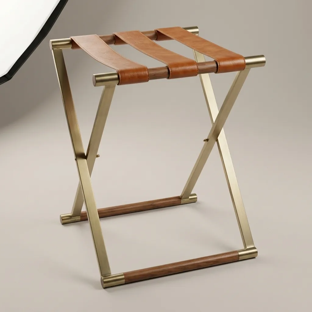 PU Leather Luggage Rack Titanium — LGR-1056 (image 2)