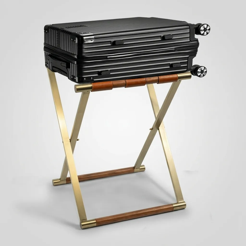 PU Leather Luggage Rack Titanium — LGR-1056 (image 3)