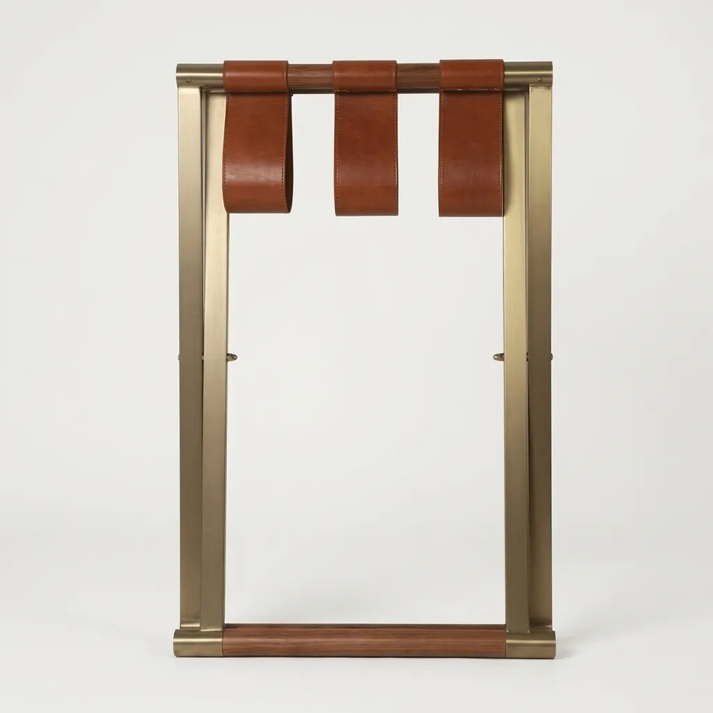 PU Leather Luggage Rack Titanium — LGR-1056 (image 4)