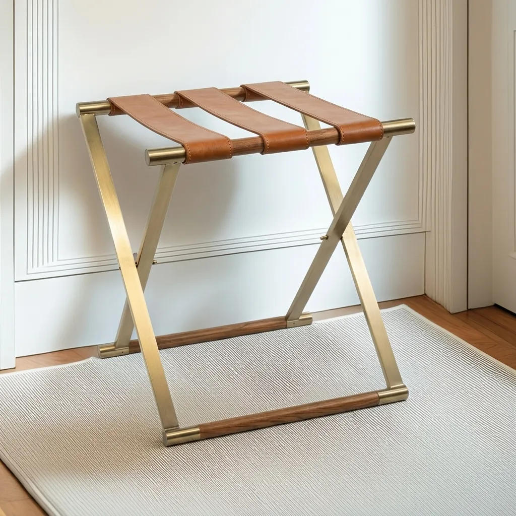 PU Leather Luggage Rack Titanium — LGR-1056 (image 6)