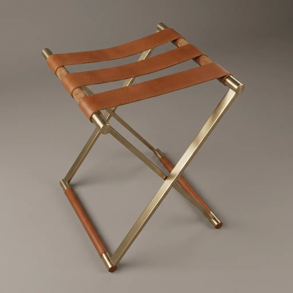 PU Leather Luggage Rack Titanium — LGR-1056 (image 7)