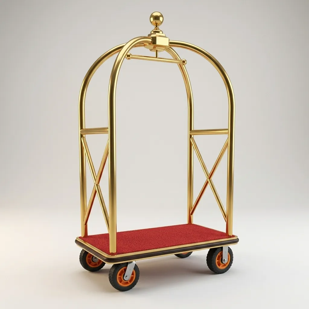Stainless Steel Bellboy Luggage Trolley with 200kg Load [1024] — LGT-1024 (image 4)