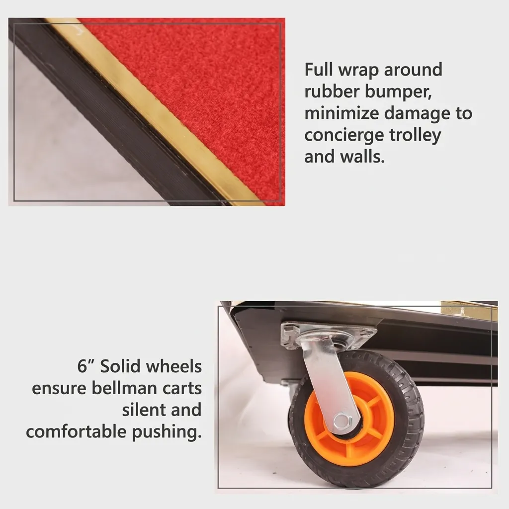 Stainless Steel Bellboy Luggage Trolley with 200kg Load [1024] — LGT-1024 (image 7)