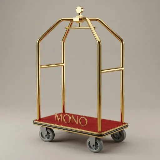 Stainless Steel Bellboy Luggage Trolley with 200kg Load [1025] — LGT-1025