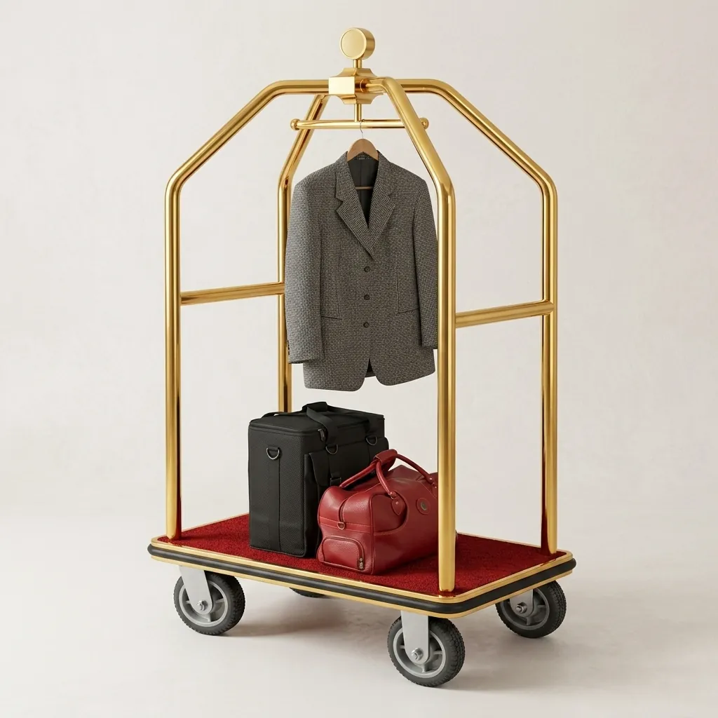 Stainless Steel Bellboy Luggage Trolley with 200kg Load [1025] — LGT-1025 (image 2)