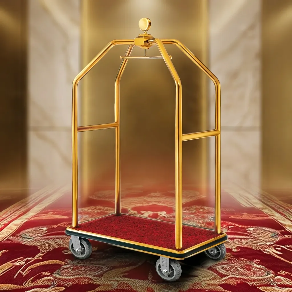Stainless Steel Bellboy Luggage Trolley with 200kg Load [1025] — LGT-1025 (image 4)