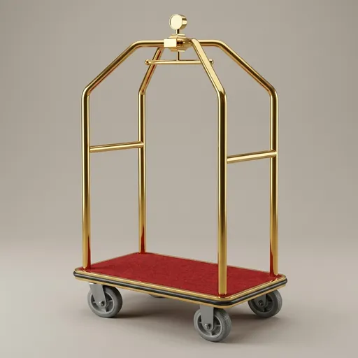 Stainless Steel Bellboy Luggage Trolley with 200kg Load [1025] — LGT-1025