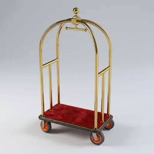Stainless Steel Bellboy Luggage Trolley with 200kg Load [1026] — LGT-1026