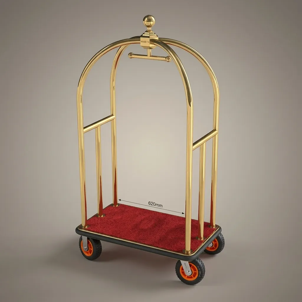 Stainless Steel Bellboy Luggage Trolley with 200kg Load [1026] — LGT-1026 (image 3)