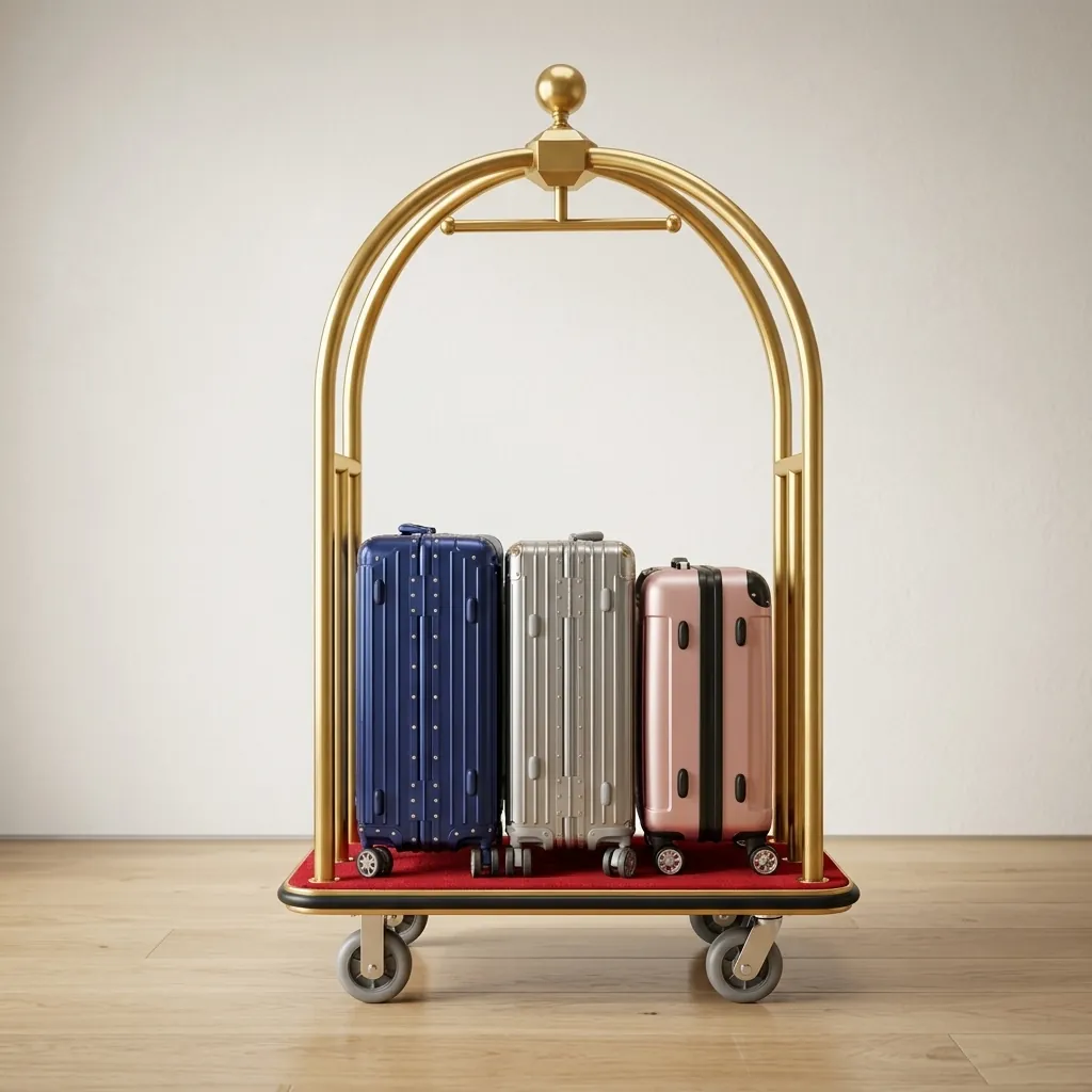 Stainless Steel Bellboy Luggage Trolley with 200kg Load [1026] — LGT-1026 (image 4)